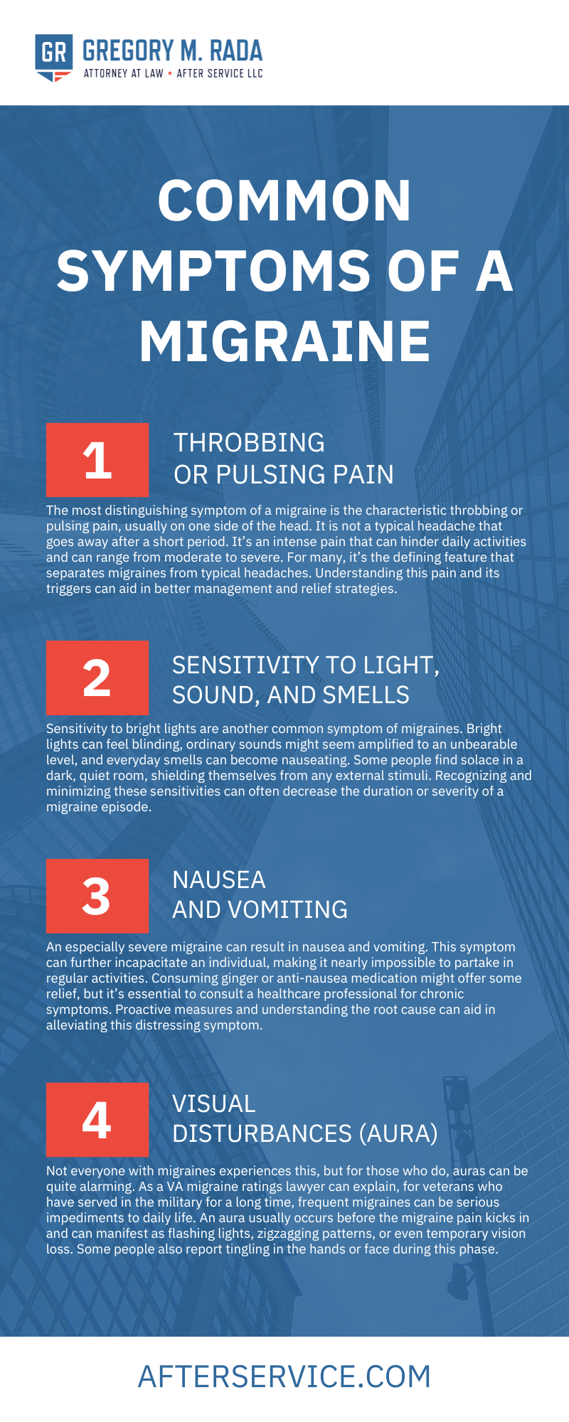 Common Symptoms Of A Migraine Infographic